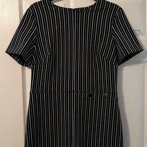 🖤Banana Republic Black White B&W Striped Knee Length Business Casual Dress L🖤